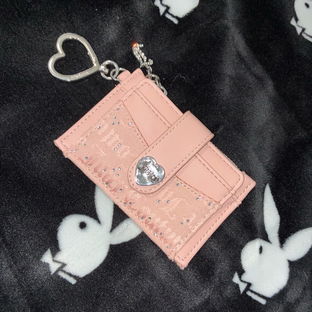 Juicy Couture Pink Card Holder with Silver Heart Charm